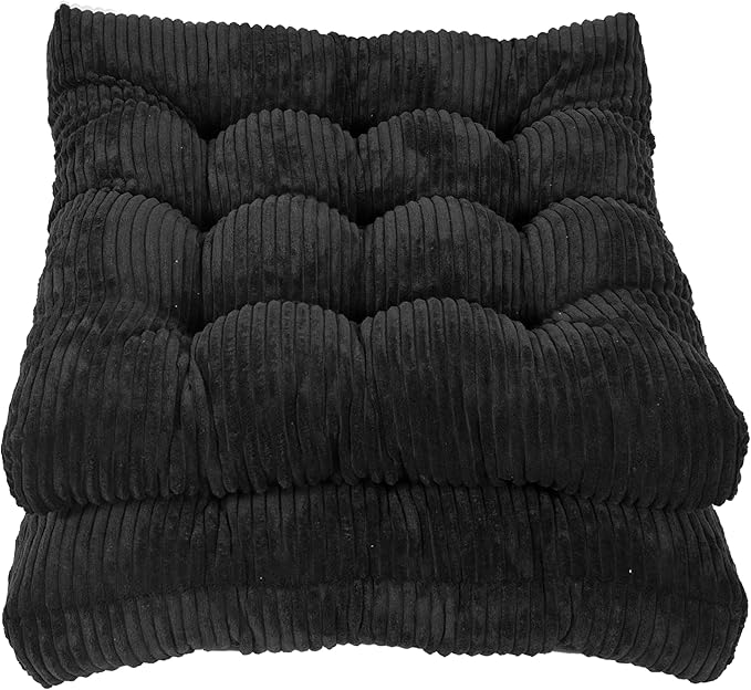 Meditation Floor Pillow Set of 2,Memory Foam Meditation Cushion for Adults Sitting, Large Square Thickened Seat Cushions for Yoga, Tatami Living Room (2, Black)