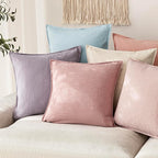 Foindtower Pack of 2, Decorative Linen Soild Throw Pillow Covers Soft Accent Cushion Euro Case Boho Farmhouse Pillowcase for Chair Couch Sofa Bedroom Living Room Home Decor 24 x 24 Inch Rose Pink