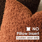 Foindtower 2 Pieces 24x24 Inch Burnt Orange, Faux Fur Throw Pillow Cover Accent Sherpa Furry Pillow Cover Fuzzy Soft Pillowcases Cozy Sheepskin Decorative Fleece Cushion Case for Bed Couch Living Room