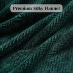 NEWCOSPLAY Super Soft King Blanket Forest Green Premium Silky Flannel Fleece Leaves Pattern Lightweight Bed Blanket All Season Use (Forest Green, King(90"x110"))
