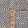 SAFAVIEH Natural Fiber Collection Accent Rug - 2' x 3', Tropical Blue & Natural, Handmade Boho Diamond Tassel Jute, Ideal for High Traffic Areas in Entryway, Living Room, Bedroom (NF266D)