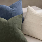 Woaboy Linen Check Throw Pillow Covers Set of 2 - Olive Green Farmhouse Modern Boho Vintage Decorative Cushion Covers Spring Home Decor for Sofa Couch Bedroom Living Room 20x20 Inch