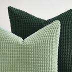 Topfinel Large Light Green Couch Throw Pillows Covers 20x20 Inch Set of 4,Accent Corduroy Striped Decorative Euro Shams,Summer Home Decor Cushion Case for Beach,Patio,Balcony