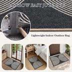 Lahome Enfys Rainbow Outdoor Mats for Front Door, 2x3 Small Washable Kitchen Rugs, Farmhouse Neutral Throw Rug Non Slip Non Shedding Indoor Outdoor Carpet for Entryway Foyer