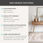 Washable Farmhouse Living Room Rug, 8x10 Area Rugs for Bedroom, Dining Room Under Table Carpet, Kids Room, Large Boho Vintage Non-Slip Floral Rugs Low Pile Stain Resistant (8x10 Beige/Latte)