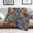 Vintage Bohemian Throw Blanket Colorful Mandala Indian Pattern Blanket for Sofa Bed Couch Chair Or Dorm 50"x60"