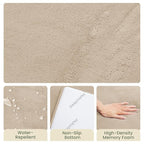 Baby Play Mat for Floor,1.3" Thick Elasti-Foam 50"×50" Playpen Mat for Tummy Time,Water Repellent Soft Coral Velvet for Toddler,Infant,Kids,Non-Slip Backing Safe for Crawling(Beige)