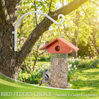 Hanging Plant Brackets Outdoor: 50lbs Weight Capacity - Hanging Plant Hangers Wall Hooks 2 Packs, 12-Inch Wall Mount Brackets for Bird Feeder, Flower Baskets, White