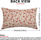 Pink Floral Pillow Covers 12x20 Set of 2 Vintage Rustic Old Style Cute Small Flower Pink Cream Print Decorative Outdoor Pillowcases Farmhouse Throw Cushion Case Decor for Couch Sofa Bed