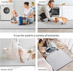Kitchen Runner Rugs Non Slip Washable, Super Absorbent Soft Chenille Braided Kitchen Mats for Floor Rubber Backing Sink Mat Standing Floor Mat, Machine Washable Easy Clean, Gray 17"x59"