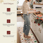 GENIMO Christmas Decorations - Kitchen Mats for Floor, Christmas Kitchen Rugs, Cushioned Anti Fatigue Mat for Home Decor, Waterproof Non Slip Standing Mat for Laundry, 23.6"x71", Red