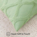 decorUhome Spring Euro Sham Throw Pillow Covers 22x22 Inch Set of 2, Soft Plush Faux Fur Wool Sage Green Accent Couch Pillow Covers for Modern Farmhouse Bed Sofa Living Room