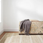 Dash and Albert Arbor Jute Area Rug - 3' x 5' Ivory Stripe Handwoven Accent Rug - Durable, Eco-Friendly, High Traffic Area Kitchen, Hallway, Bedroom