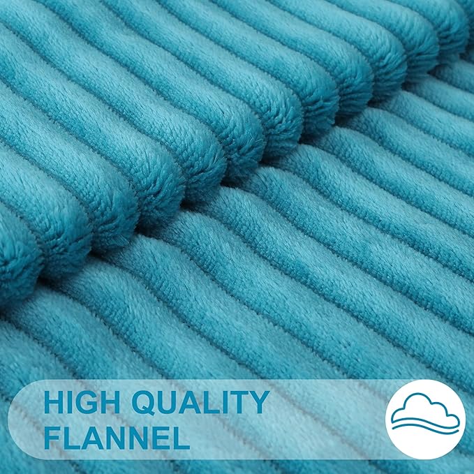 Simmore Decorative Spring Throw Pillow Covers 16x16 Set of 2, Soft Natural Plush Flannel Double-Sided Fluffy Couch Pillow Covers for Sofa Living Room, Teal