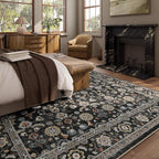 Washable Area Rugs for Living Room: 9x12 Bedroom Rug Vintage Boho Area Rug Stain Resistant Non Slip Low Pile Lightweight Soft Carpets for Living Room Dining Room Kitchen Nursery Kids Room Farmhouse
