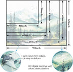 Accnicc Watercolor Forest Mountain Tapestry Green Nature Pine Tree River Wall Tapestry for Bedroom Aesthetic Misty Woods Extra Large Tapestries Wall Hanging for Living Room Dorm Decor 90 x 68 Inch