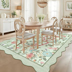 GarveeHome Washable 8x10 Rug for Bedroom Rugs Modern Area Rug Non-Slip Low Pile Dorm Home Carpet Stain-Resistant Flower Rug for Dining Room Kids Room Living Room
