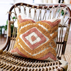 Merrycolor Boho Throw Pillow Covers 18x18 with Tassels, Decorative Pillow Covers Woven Tufted Bohemian Pillow Covers for Couch Sofa Bedroom Living Room (Orange)