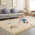 Baby Play Mat for Floor Nursery Rug Muscle Mat Area Rug Playroom Rug Playpen Mat Memory Foam 1.3" Thick Crawling Mat for Babies,Toddlers, Infants, Kids 79"x118",A Beige