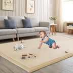 Baby Play Mat for Floor Nursery Rug Muscle Mat Area Rug Playroom Rug Playpen Mat Memory Foam 1.3" Thick Crawling Mat for Babies,Toddlers, Infants, Kids 79"x118",A Beige