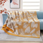Boho Throw Blanket for Bed 100% Cotton Ultra Soft Rustic Quilt Fall Blanket Floral Printed Farmhouse Decor Bed Blankets,80"×90" All Season Rustic Throw for Sofa Couch Chair