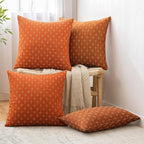 MIULEE Pack of 2 Decorative Burlap Linen Throw Pillow Covers Modern Farmhouse Pillowcase Rustic Woven Textured Cushion Cover for Sofa Couch Bed 18x18 Inch Rust
