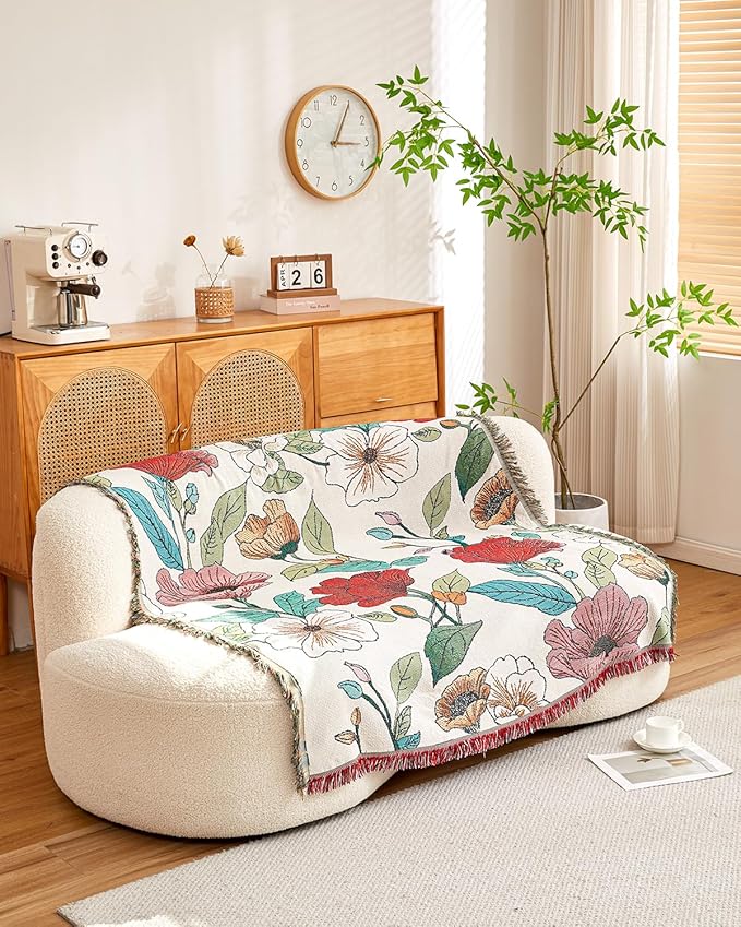 Erke Chair Recliner Cover Boho Throw Blanket Hippie Living Room Decor Wall Hanging Tapestry Outdoor Picnic Camping Rug Mattress Beach Towels Sofa Furniture Slipcover Bohemian 50”x70” The Floral