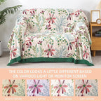Boho Throw Blanket for Bed, 100% Pure Cotton Ultra Soft Rustic Quilt, Farmhouse Decor Bed Blankets, All Season Rustic Throw for Sofa Couch Chair(91"x 98", Boho Floral)