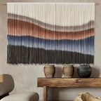 Large Macrame Wall Hanging Tie-Dye Boho Wall Art Fiber Art Decor for Living Room Bedroom or Backdrop 57" W x 35" L