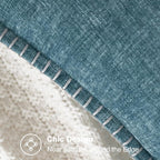 CaliTime Throw Pillow Covers Decorative 18 X 18 Inches Pack of 2 Cotton Thread Stitching Edges Solid Dyed Soft Chenille Cushion Cases for Couch Sofa Bed Living Room Farmhouse Smoke Blue