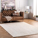 nuLOOM 10x14 Rigo Jute Hand Woven Area Rug, Off White, Solid Farmhouse Design, Natural Fiber, For Bedroom, Living Room, Dining Room, Hallway, Office, Kitchen, Entryway