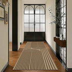 2x6 Kitchen Runner Rug for Hallways Outdoor Rug Easy Jute Rug Washable Low-Pile Non-Slip Area Rug Indoor Outdoor Carpet for Bedside Laundry Entryway Porch Long Door Mat Brown Rainbow Floor Mats
