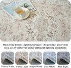 Washable 5x8 Living Room Area Rug: Vintage Water-Resistant Soft Rug for Bedroom Dining Room Non Slip Apartment Low Pile Carpet Thin Floor Mat for Dorm Home Office Printed Beside Rug(5x8，Beige)