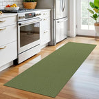 EARTHALL Woven Runner Rug 2x6 Ft Washable Runners for Hallways Cotton Non Slip Rubber Backed Kitchen Runner Braided Indoor Floor Carpet for Entryway, Hallway, Kitchen, Bedroom, Green
