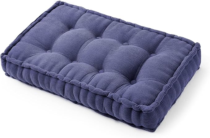 DormCo Rainha - Ultra Thick Tufted Floor Pillow - Navy Blue