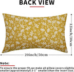 Yellow Pillow Covers 12x20 Set of 2 Vintage Floral Rustic Old Style Cute Flower Print Rectangle Decorative Outdoor Pillowcases Seasonal Farmhouse Throw Cushion Case Couch Sofa Bed Decor