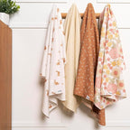 Gerber Unisex Baby 100% Cotton Flannel Receiving Blankets 30x30 Inches (Pack of 4), Retro Floral, One Size