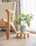100% Solid Wood Plant Stand Indoor, Wooden Stool Display Stand, Riser Flower Pot Holder, Modern Plants Rack, Small Planter Tray for Home Decor, Living Room, Gardening, Natural (1PC)