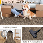 3x3 Washable Round Rug for Entryway Vintage Brown Non Slip Low Pile Carpet Traditional Retro Soft Cirlce Rug for Entrance Bathroom Door Mat Indoor Dorm Dining Room