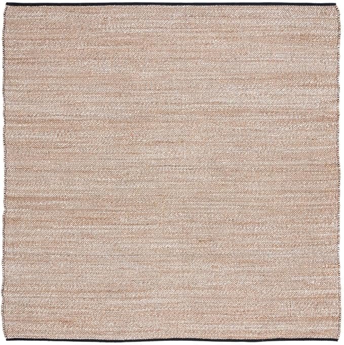 SAFAVIEH Area Rug 8x10 - Natural Fiber Collection - Large - Natural & Black, Farmhouse Style, Ideal for Living Room, Bedroom, Dining Space (NF832A)