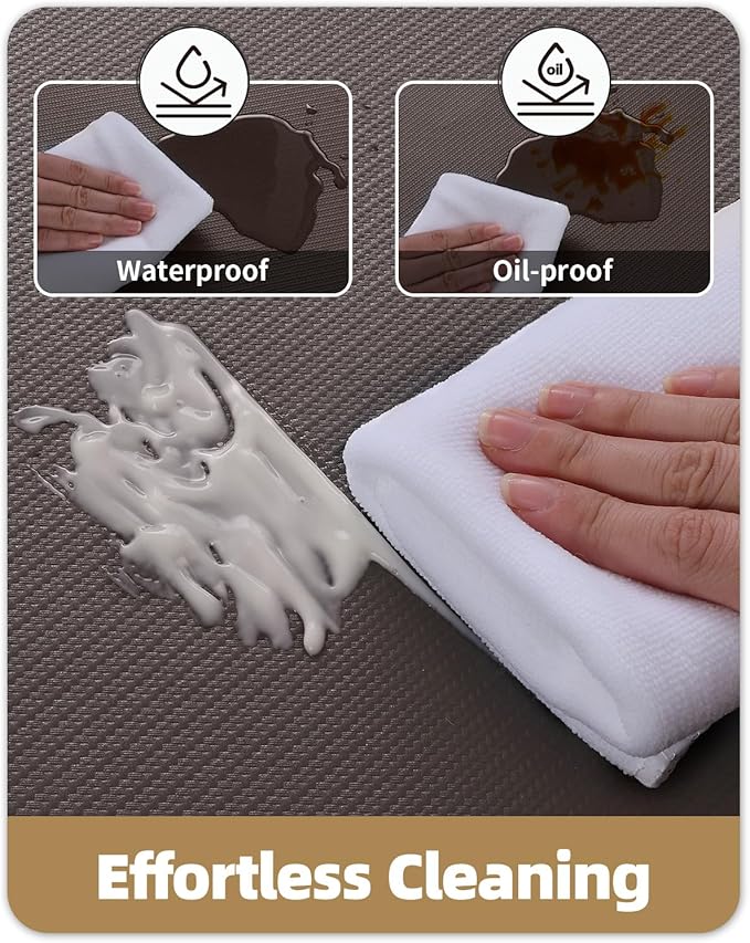 Color&Geometry 0.71" Extra Thick Anti Fatigue Cushion Kitchen Floor Mat,Easy Clean, Water & Oil Proof, Non Slip, Foam Padded Runner Rug for Front Sink,20"x 39" Brown (2.0 Version)
