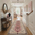 GENIMO Area Rug 2x3 Doormat, Machine Washable Low Pile Rugs, Small Retro Chenille Entryway Mat for Entrance, Hallway, Kitchen and Corridor, Blush