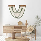 EOBTAIN Green Macrame Wall Hanging Macrame Wall Decor, Handmade Beige Yarn Tassel Boho Tapestry Woven Wall Art for Bedroom Living Room Backdrop Apartment Home Decorations, 23.6x31.5 Inch