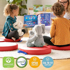 ECR4Kids SoftZone Floor Cushions, Round, Flexible Seating, Red, 6-Piece