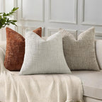 decorUhome Light Grey Chenille Throw Pillow Covers 16x16 Set of 2 Textured Soft Cozy Slubby Couch Pillow Covers Modern Farmhouse Boho Decorative Pillow Cases for Bed Sofa Living Room