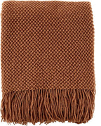 CREVENT Rustic Farmhouse Knit Throw Blanket for Couch Sofa Chair Bed Home Decoration, Soft Warm Cozy Light Weight for Spring Summer Fall (50''X60'' Caramel)