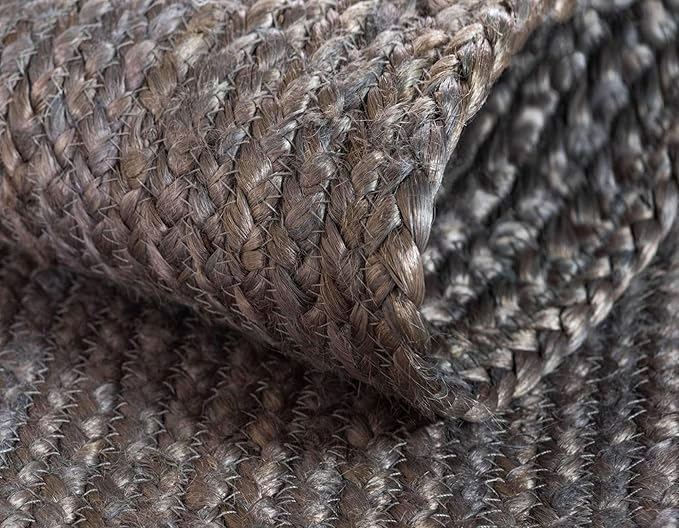 Unique Loom Braided Jute Collection Area Rug - Dhaka (9' x 12' 2" Rectangle, Gray)