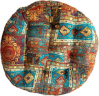 vctops Bohemian Patchwork Round Chair Seat Cushions for Dining Kitchen Office Chairs Patio Soft Cotton Linen Chair Pads (Blue,Diameter 22")