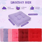 Qunclay 6 Pcs Floor Cushions Bulk Floor Pillows Flexible Seating Cushions 3.15'' Thick Flexible Seating Classroom Furniture Meditation Seat Pillows for Home Nursery Yoga Decor 15.7'' x 15.7''(Bright)