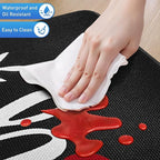 HappyTrends Kitchen Mat for Floor, 2PCS Cushioned Anti-Fatigue Kitchen Rugs, Waterproof Non-Slip Standing Mats and Rugs Set for Kitchen, Office, Laundry, Black, 17.3"×30"+17.3"×59"